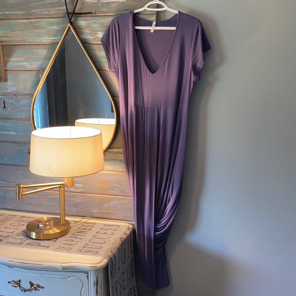 Gilmour Vancouver purple x-over front dress NWOT